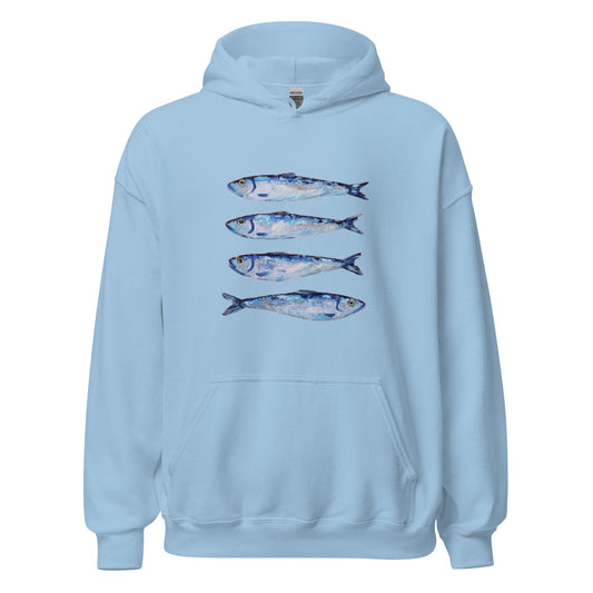 Light Blue Printed Hoodie